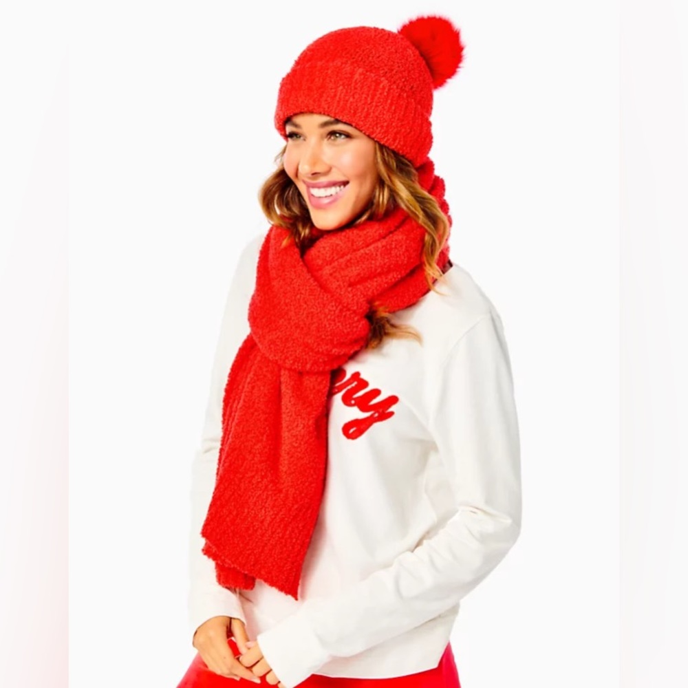 Lilly Pulitzer Frosti Hat and Scarf Set